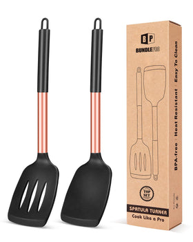 BUNDLEPRO silicone solid turner rose gold and black front view showing non-scratch head