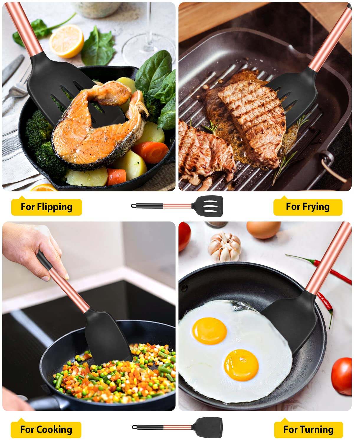 BUNDLEPRO head close-up highlights flexible silicone protects cookware