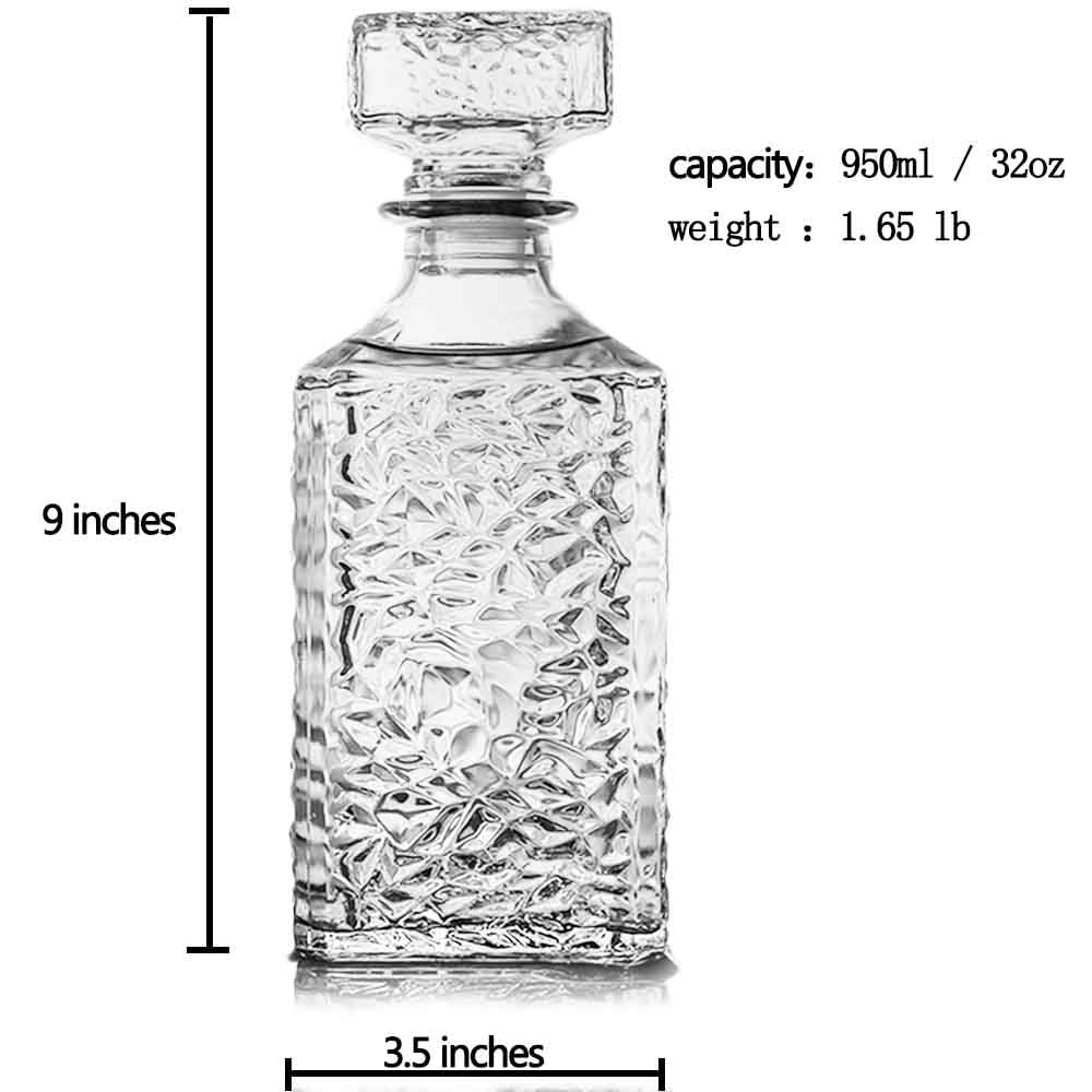Bunhut crystal glass decanter showcases elegant clarity for serving.