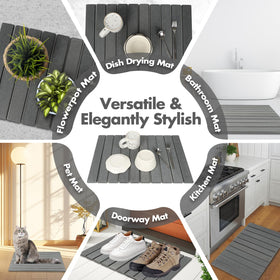 Bunmery stone mat with anti-slip pad for stable placement