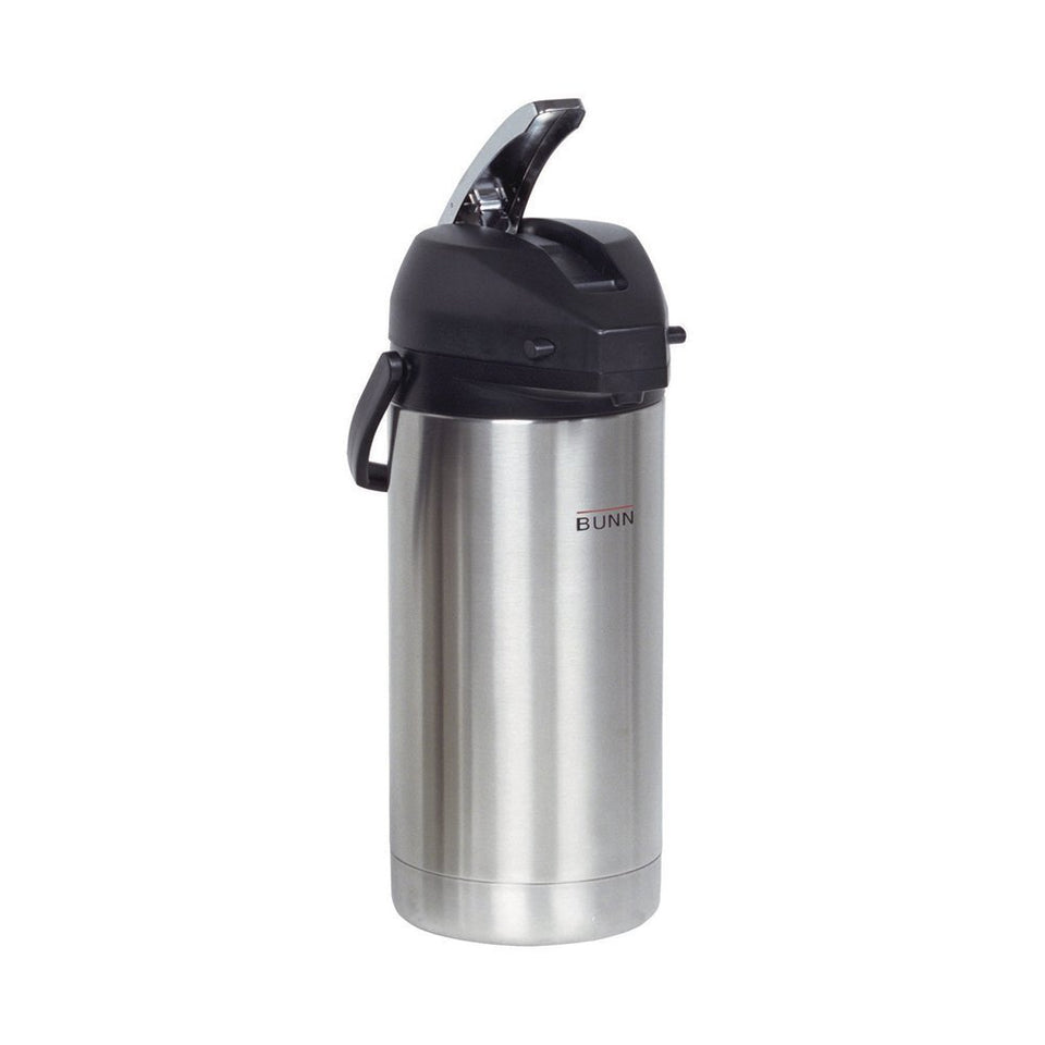 Bunn 3.8 L airpot front view keeps coffee hot during service.