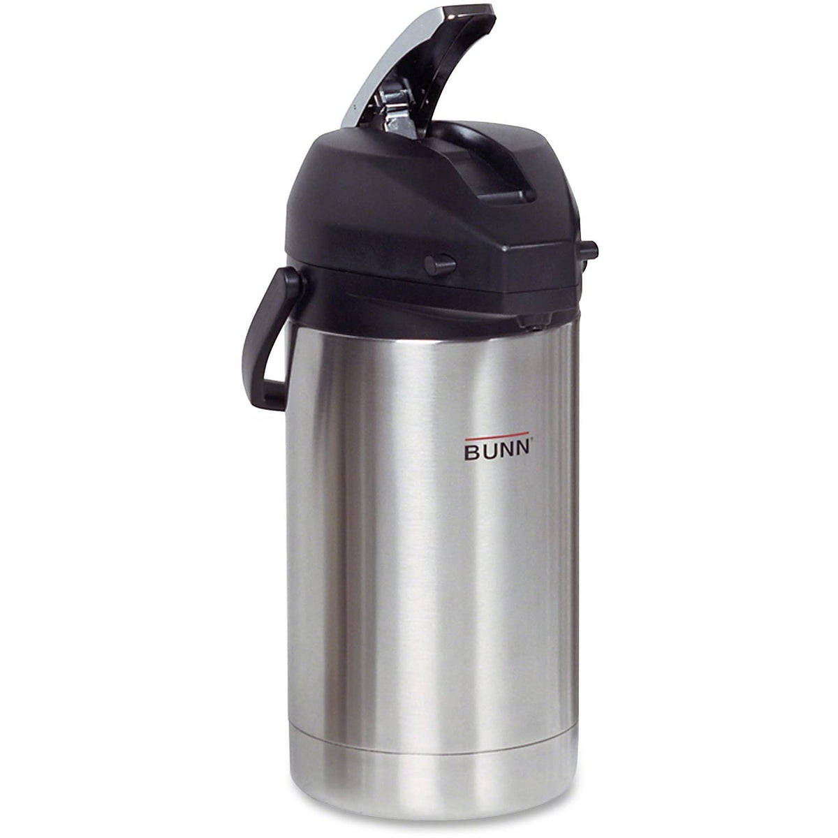 Bunn bun321300000 lever-action airpot ready for easy serving and heat retention.