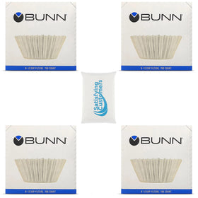 BUNN coffee filter 4-pack with 100-count for smooth, sediment-free brews.