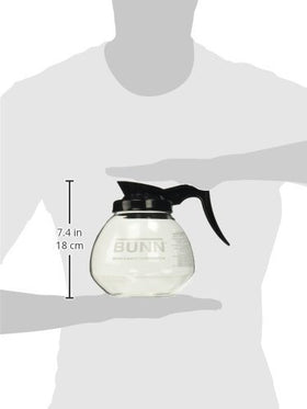 BUNN 3-piece set display with regular and decaf pots and 12-cup capacity.