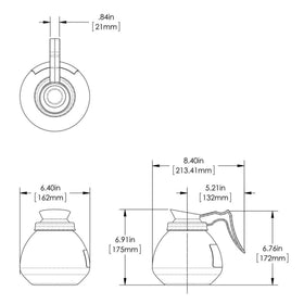 Bunn decanter with ergonomic handle for easy pouring.