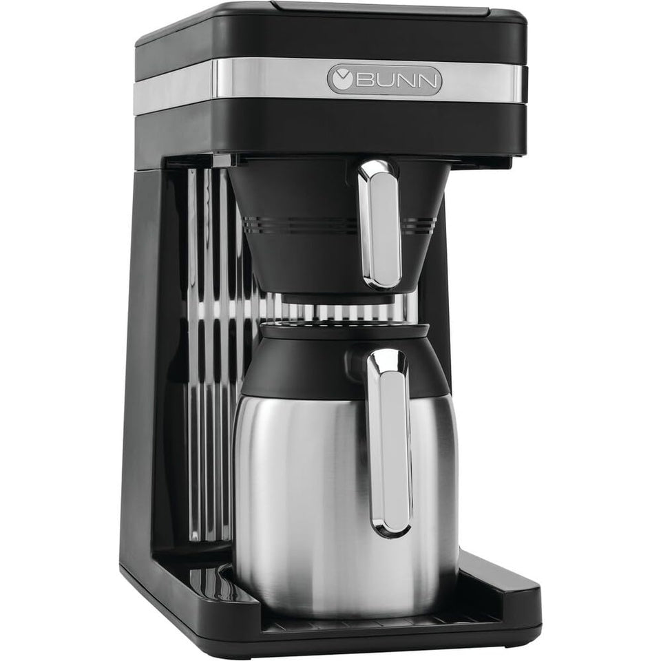 BUNN Speed Brew thermal carafe preserves heat for hours, ideal for serving hot coffee