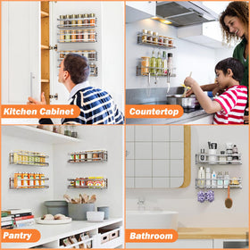 Bunoxea Spice Rack durable iron construction supports long-lasting kitchen storage