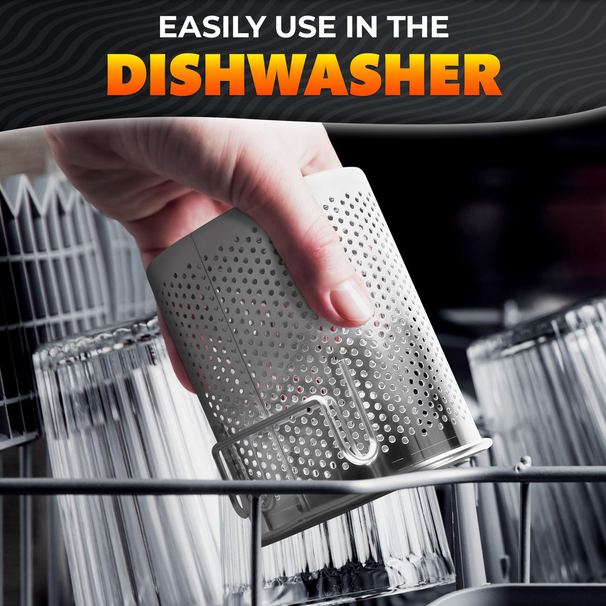 BURIUS easy-clean basket simplifies rinsing and maintenance
