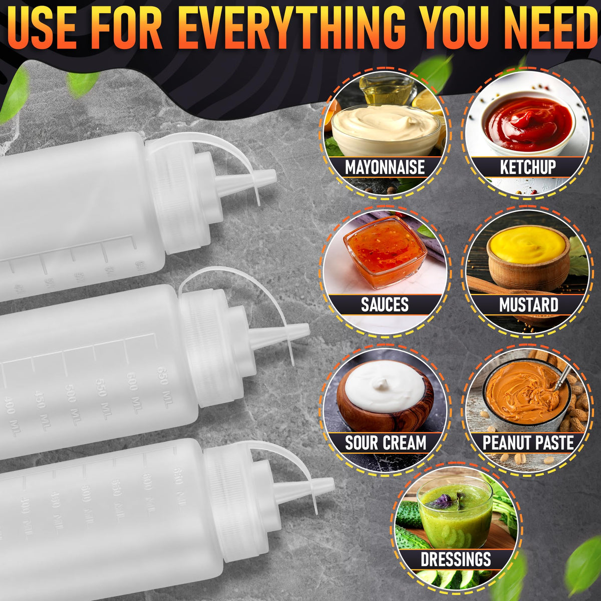 BURIUS grill-bbq squeeze bottles ideal for BBQ sauces