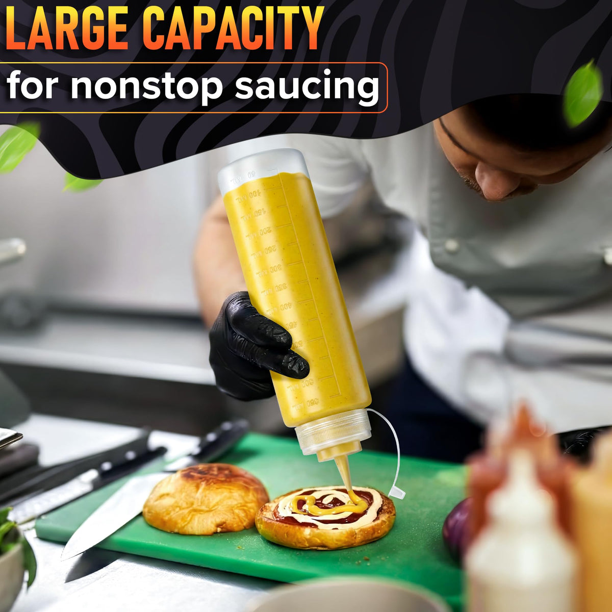 BURIUS dispenser for ketchup, oil, or syrup versatility