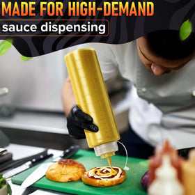 Narrow nozzle supports controlled, drip-free pouring during service.