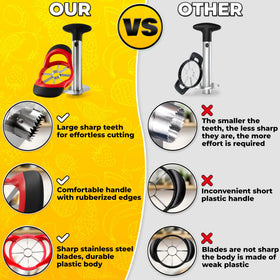 BURIUS pineapple corer and slicer tool with ergonomic handle for comfortable use.
