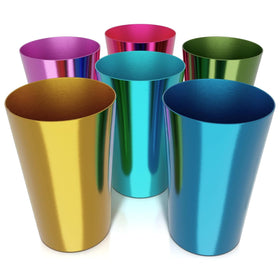 BURIUS retro-style aluminum cups with color-finished set for festive table setups.