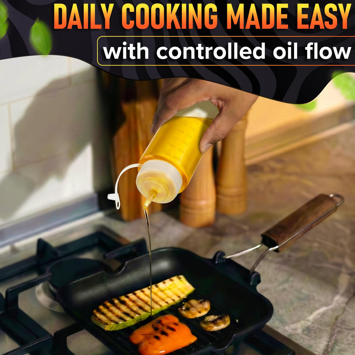 BURIUS organized condiment storage and prep bottles