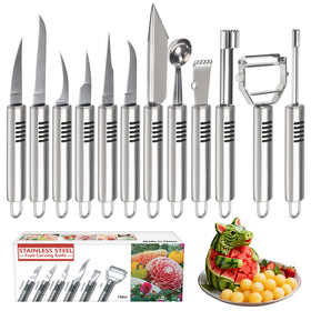 BURLIHOME 12-pack carving tools for creative fruit and vegetable art at home