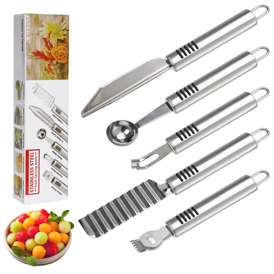 BURLIHOME 6-in-1 fruit carving set for precise fruit platters