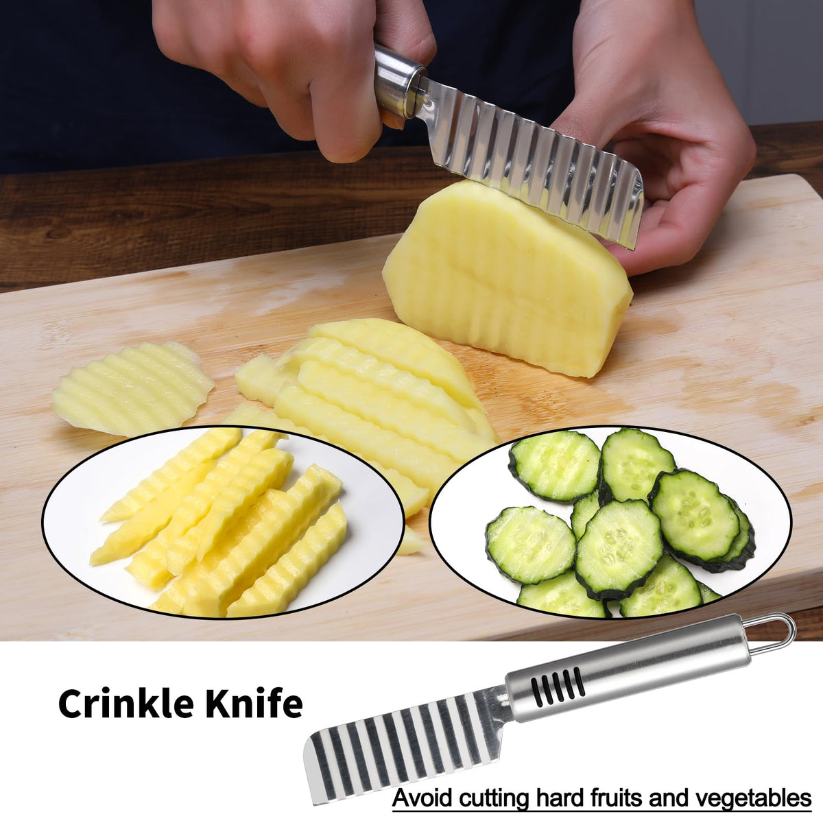 BURLIHOME wave knife creates decorative cuts for salads