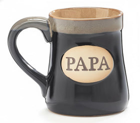 burton+BURTON Papa mug hand-painted burgundy with cream trim for daily coffee ritual
