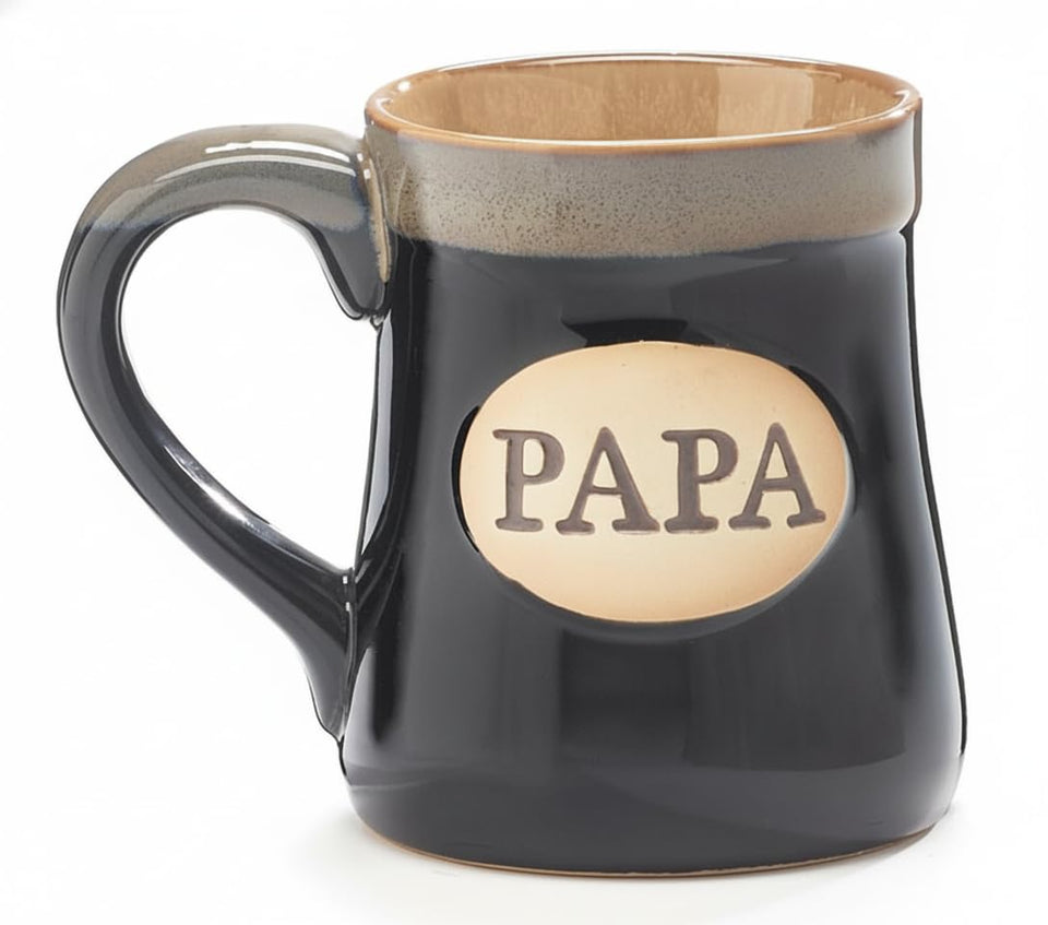 burton+BURTON Papa mug hand-painted burgundy with cream trim for daily coffee ritual