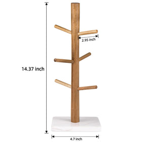 Buruis Natural Aesthetic Mug Tree complements kitchen decor beautifully.
