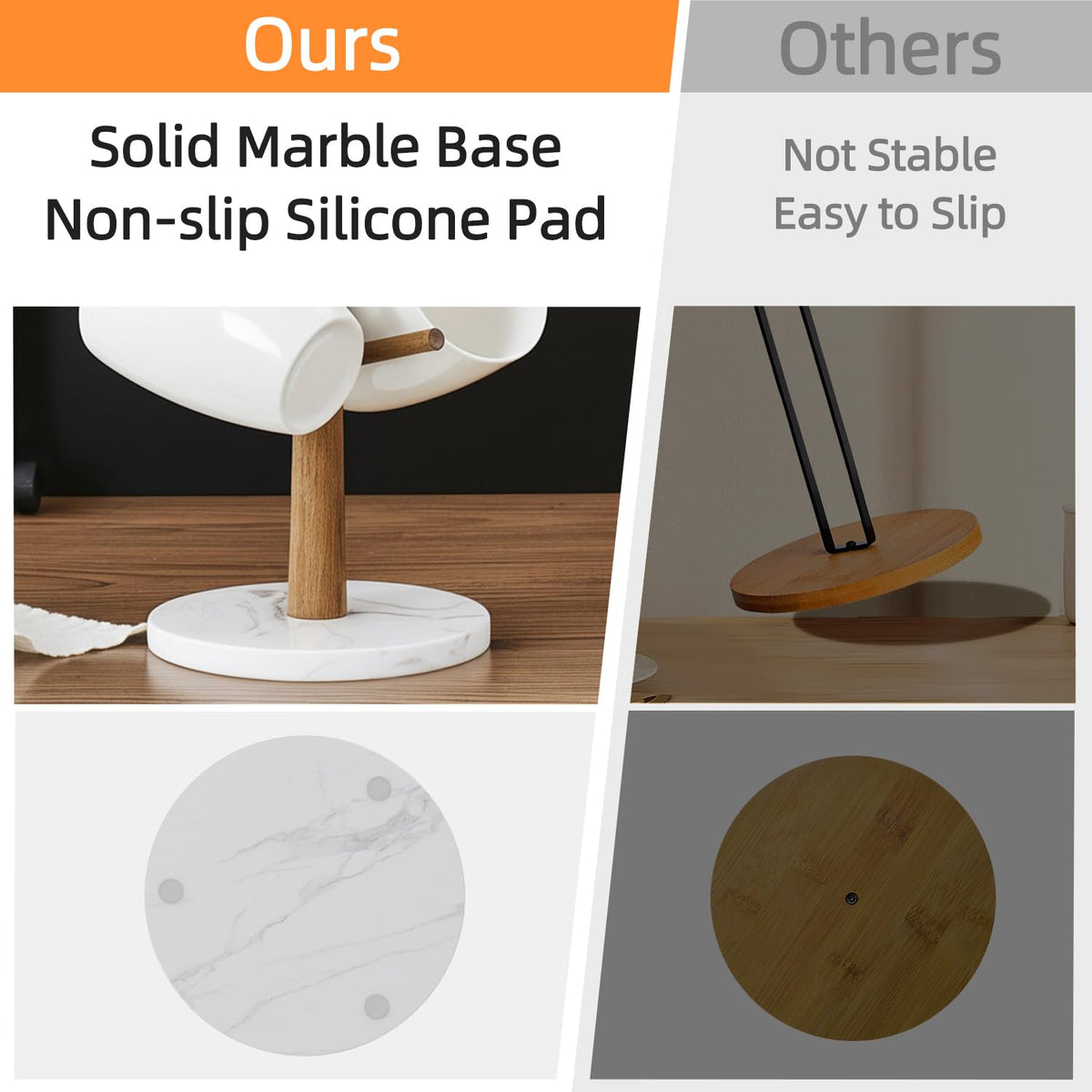 Buruis stable anti-slip marbled base preventing slip