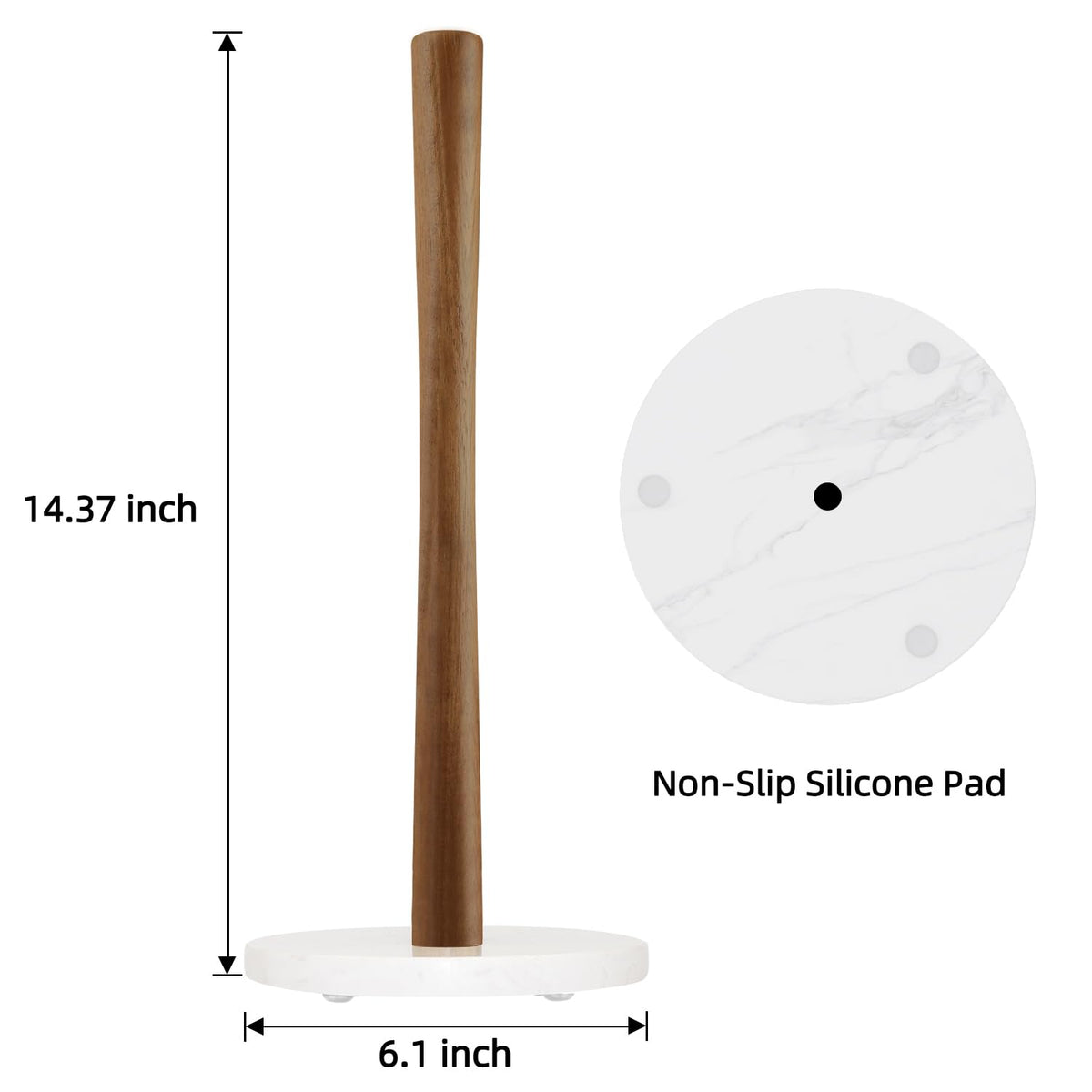Buruis durable acacia wood and marble base for daily use.