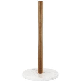 Buruis paper towel holder with marble base, front view on a clean countertop.