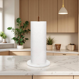 Buruis holder side view showing stable marble base for large rolls.