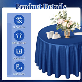 Buryeah disposable tablecloth provides waterproof protection for easy cleanup after events.