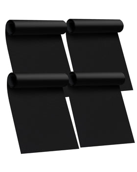 Buself oven liners four-pack positioned at bottom of oven for easy cleanup.