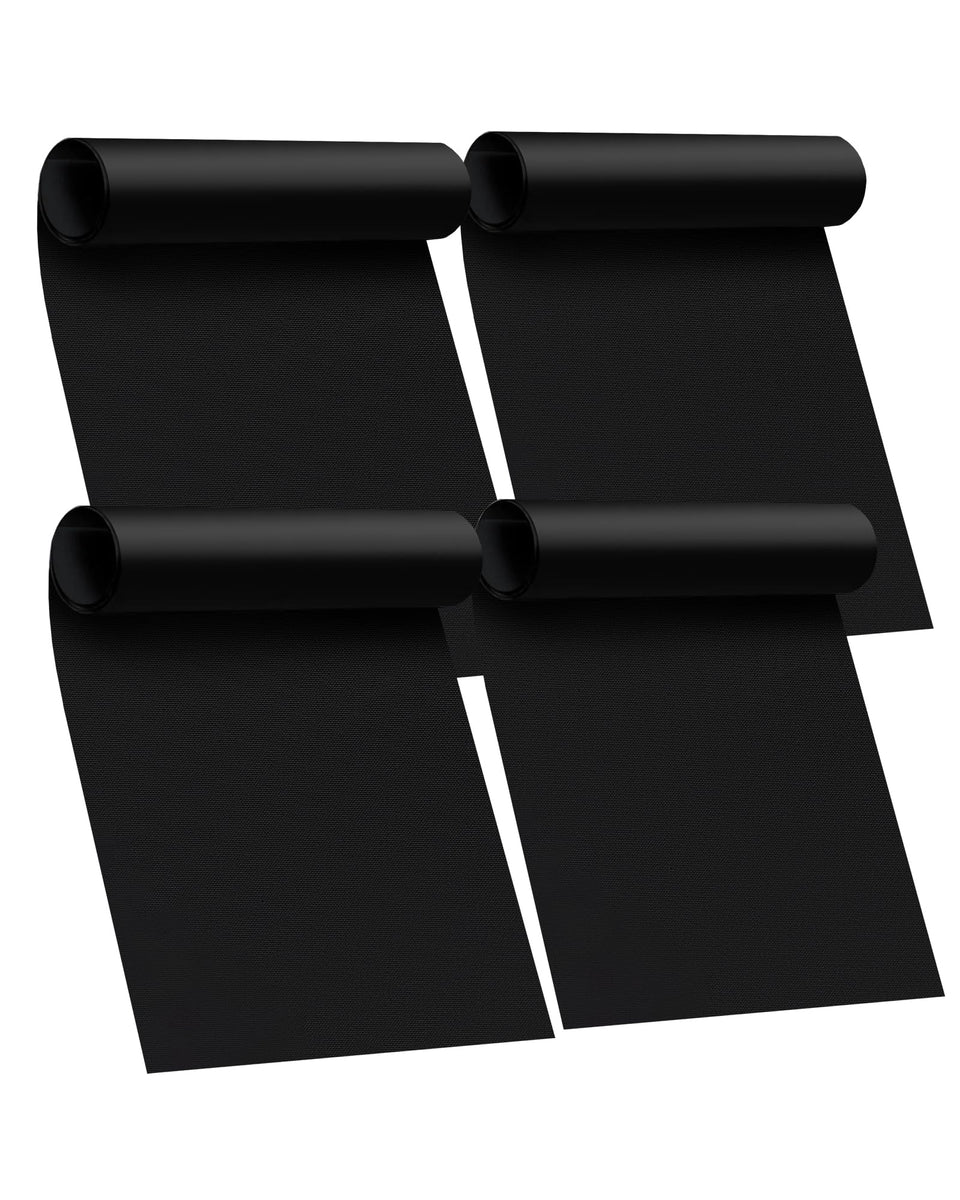 Buself oven liners four-pack positioned at bottom of oven for easy cleanup.