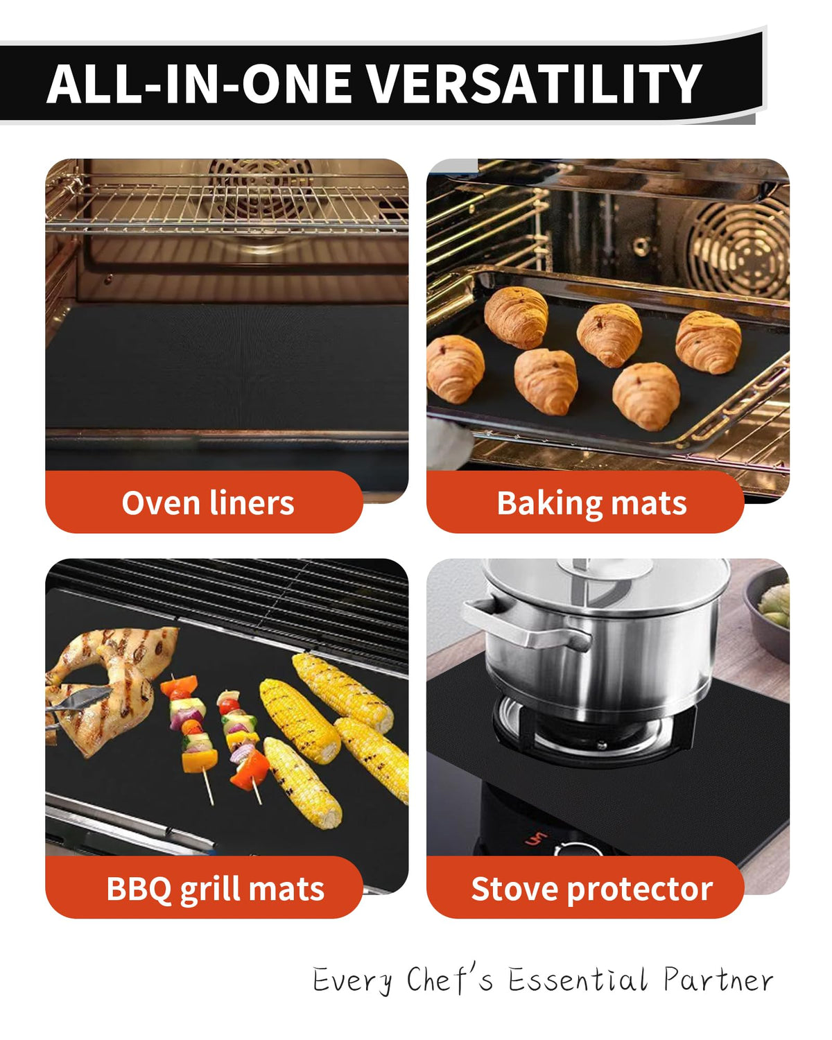 Buself oven liners heat-resistant up to 500°F with non-stick surface.