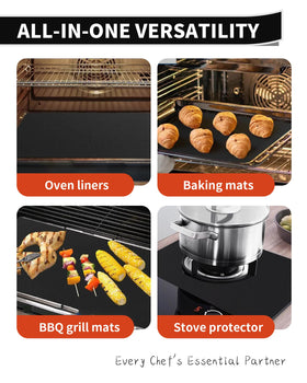 Buself oven liners heat-resistant up to 500°F with non-stick surface.