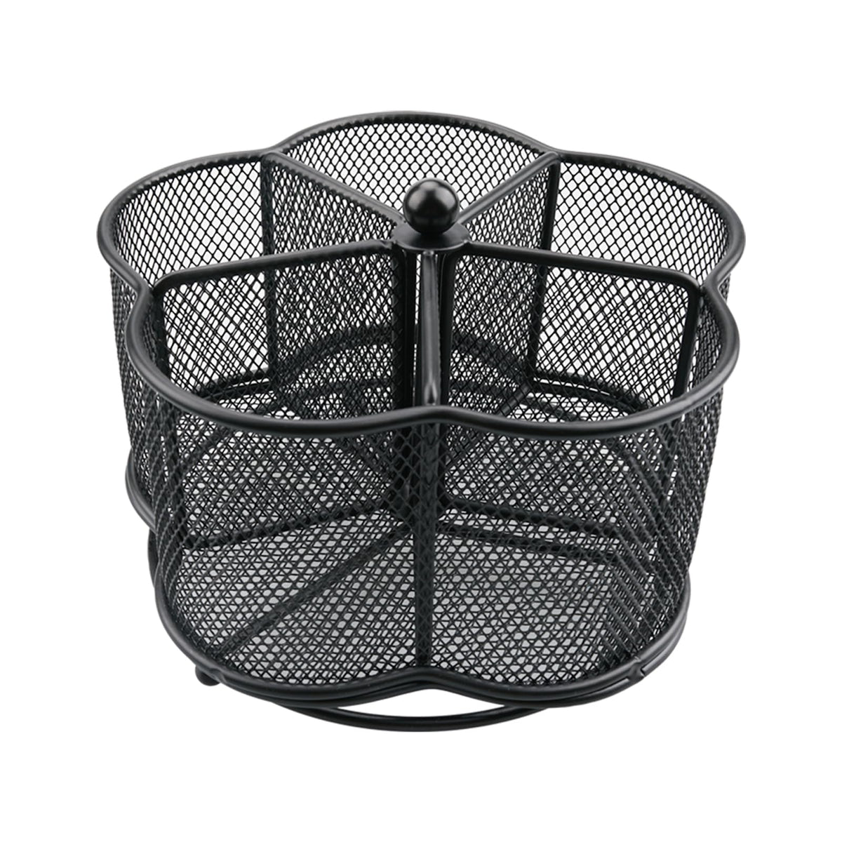 Business King 360° rotating utensil caddy with five compartments keeps counter organized.