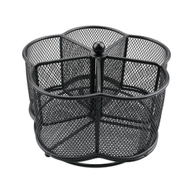 Business King 360° rotating utensil caddy with five compartments keeps counter organized.