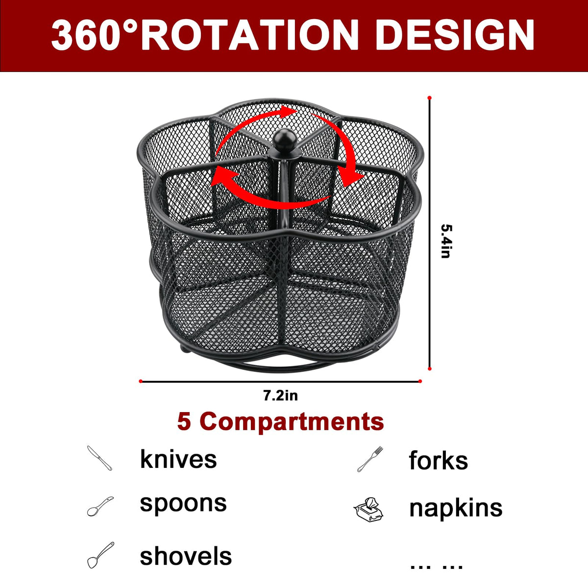Business King utensil caddy sits on kitchen countertop for easy reach.