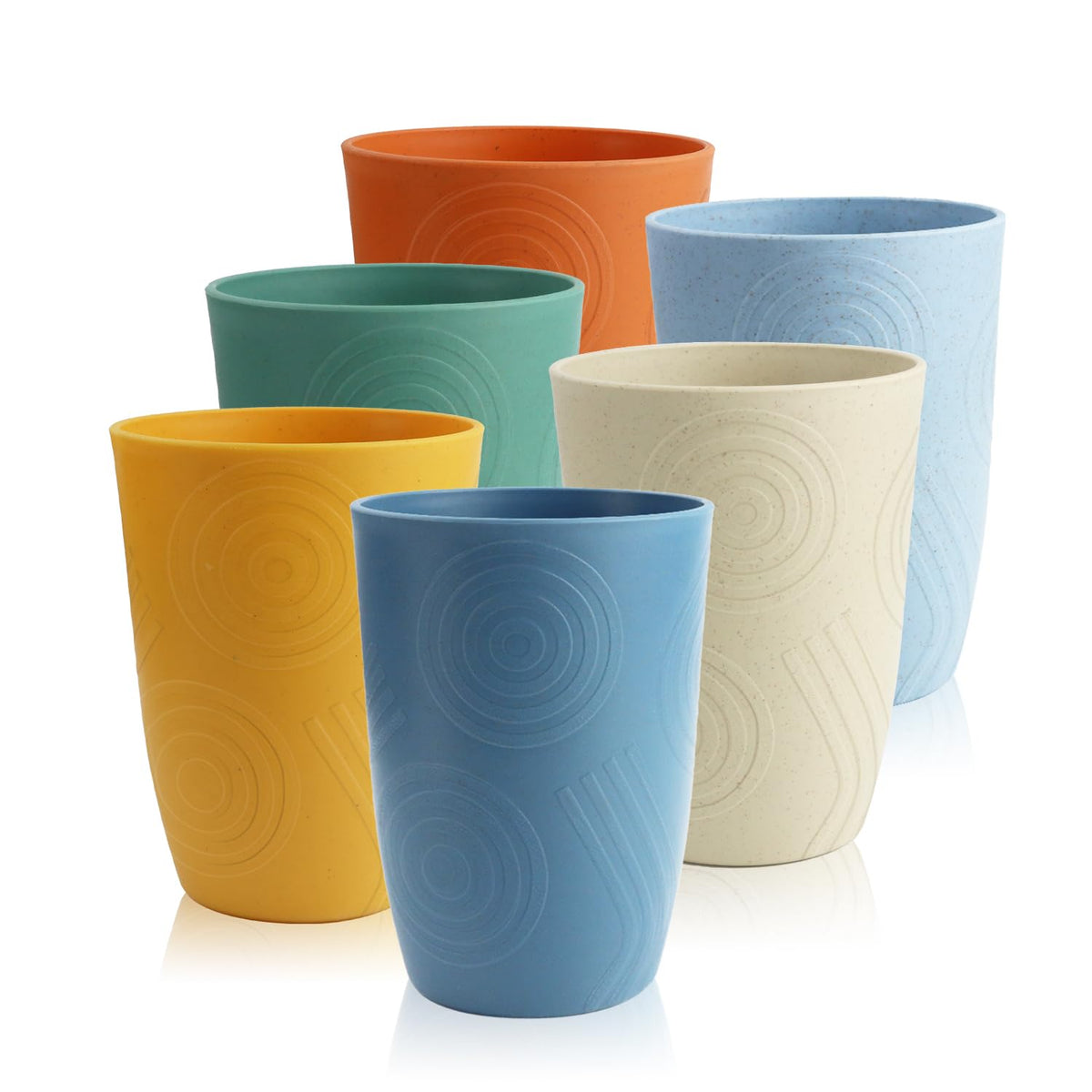 BUSOKIP 12oz wheat straw cups set-6, durable and lightweight for everyday use
