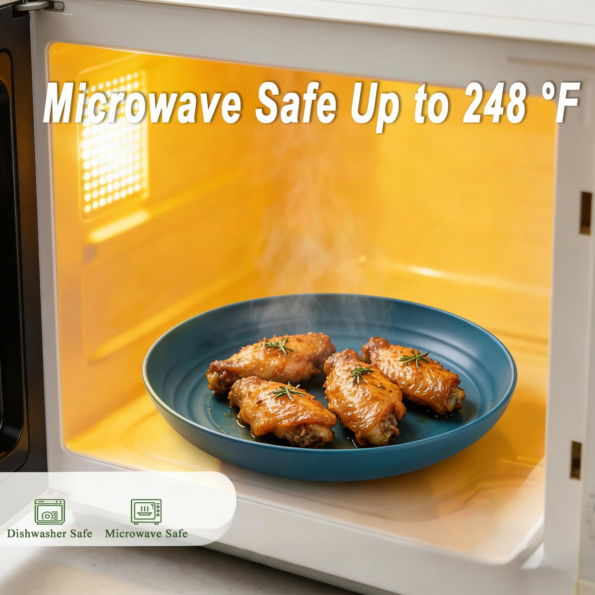 BUSOKIP dishwasher-safe plates, easy cleanup after meals.