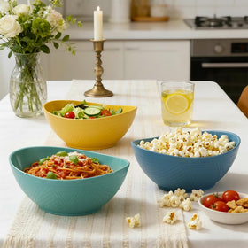 BUSOKIP bowls ideal for popcorn, salad, ramen, or soup servings.
