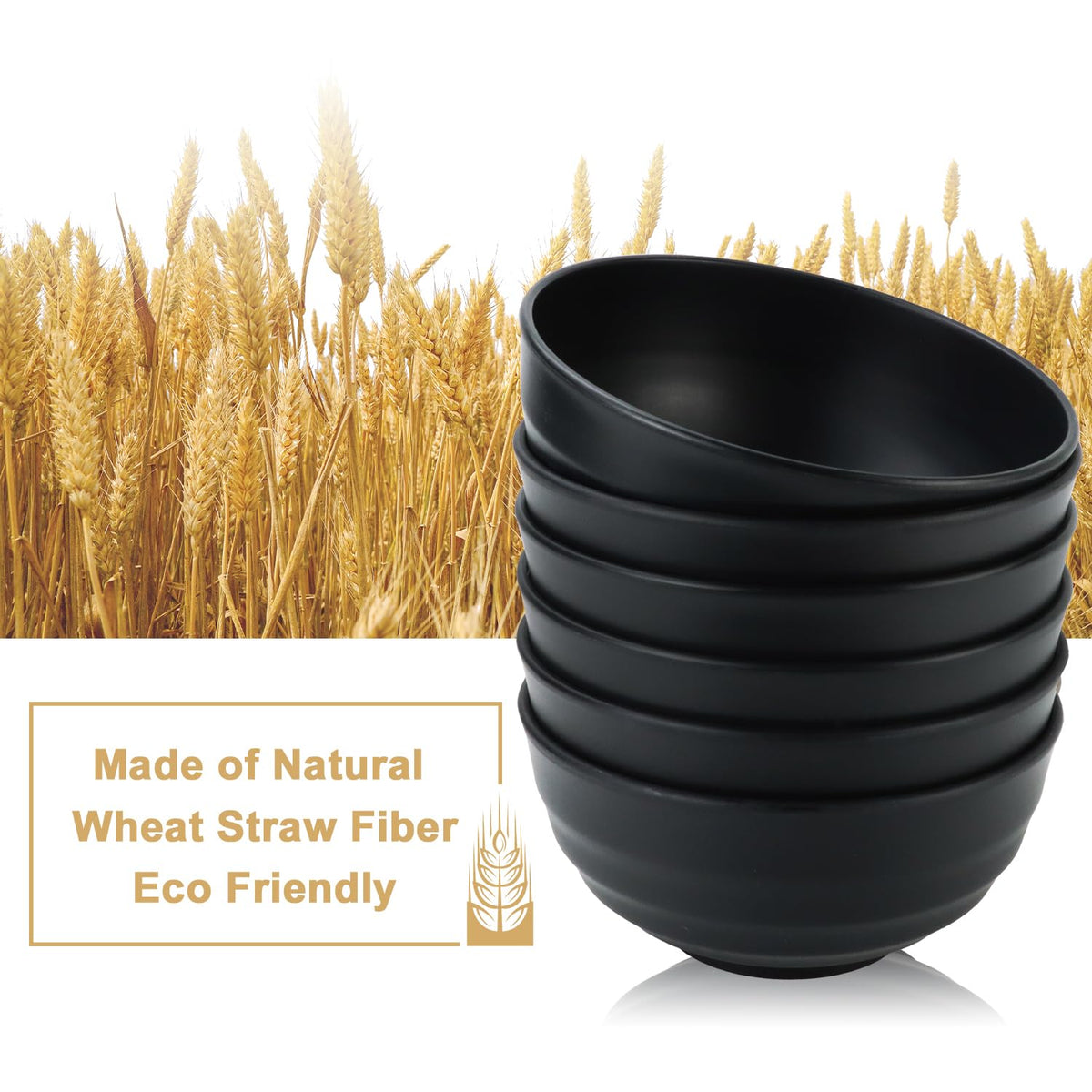 BUSOKIP Wheat Straw Bowls serving – ideal for salads, soups, and snacks.