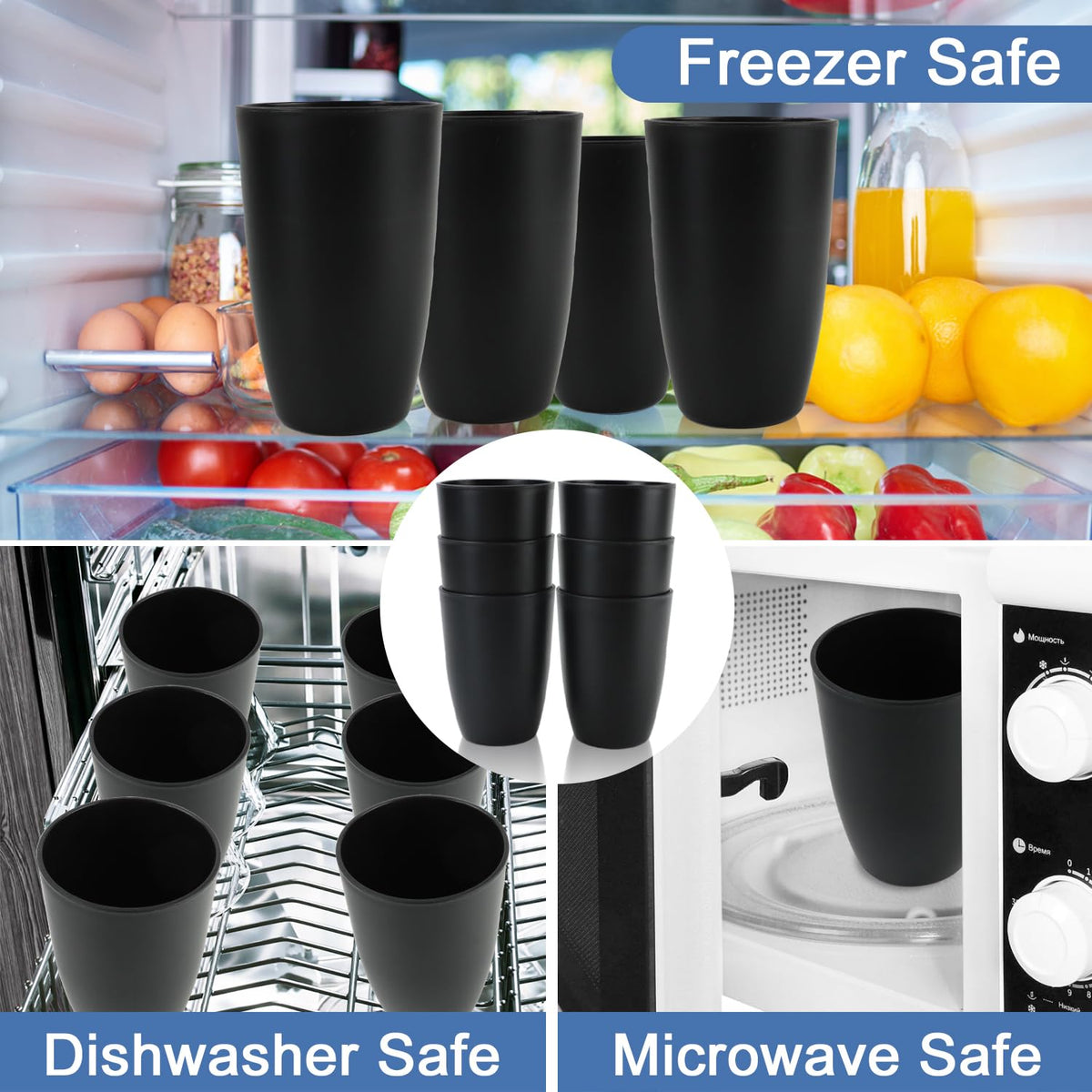 BUSOKIP stackable 20oz cups; saves cabinet space.