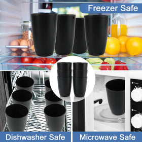 BUSOKIP stackable 20oz cups; saves cabinet space.