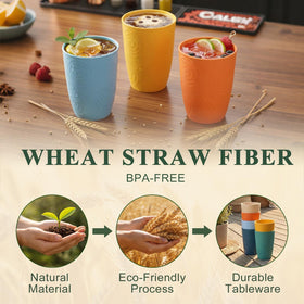 BUSOKIP-wheat-straw-cups-unbreakable for confident handling during meals
