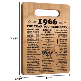 Busy Gaming Life cutting board with fun year facts close-up encourages conversation.