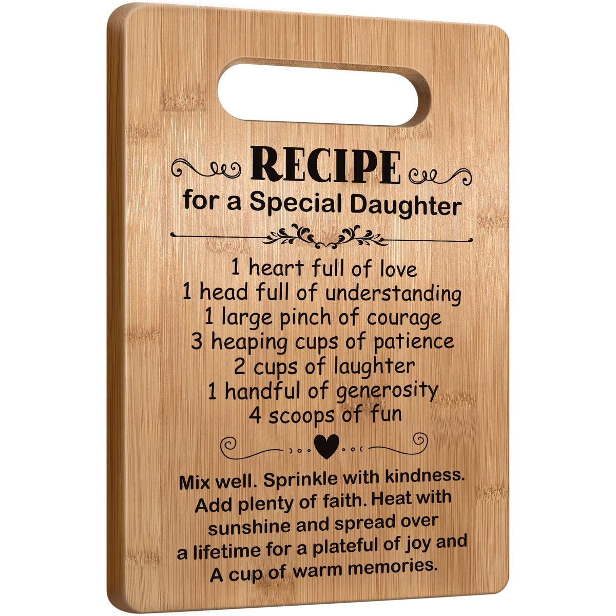 Busy Gaming Life daughter cutting board gift—heartfelt birthday keepsake for mom and dad.