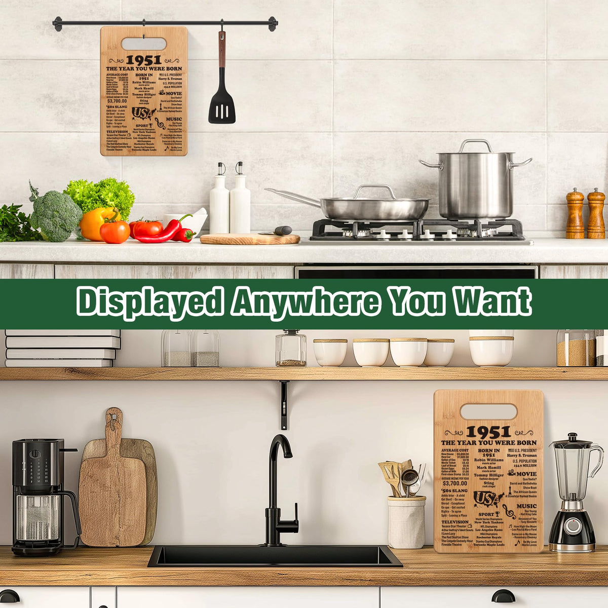 Busy Gaming Life cutting board showcased as eye-catching kitchen decor.