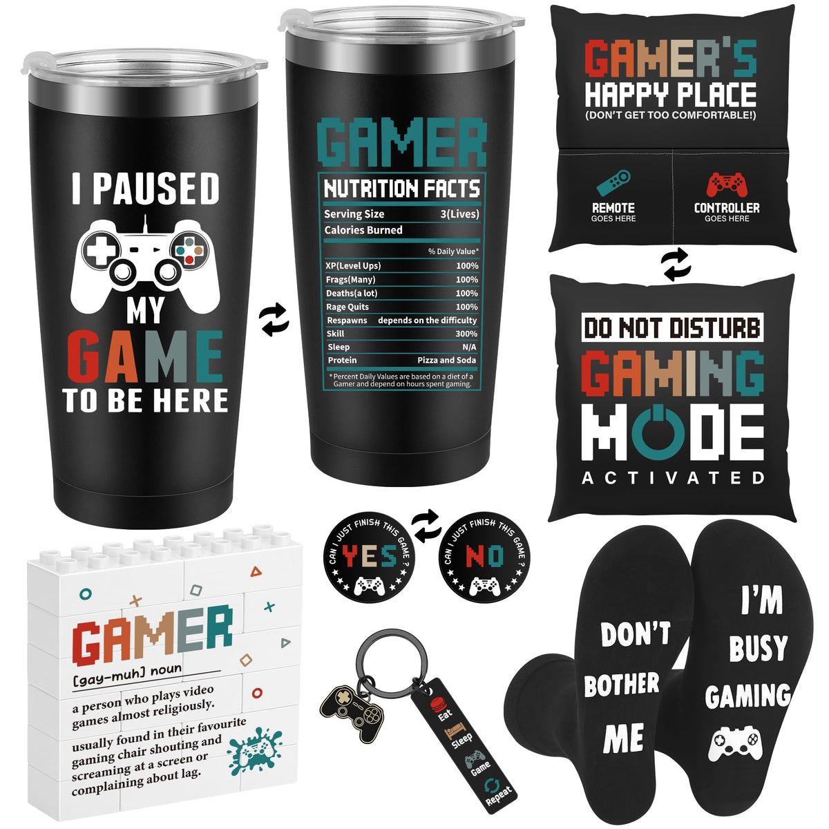 Busy Gaming Life gamer tumbler keeps coffee hot during extended play sessions