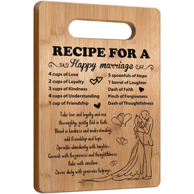 Busy Gaming Life wedding cutting board with Recipe for a Happy Marriage, ideal gift display