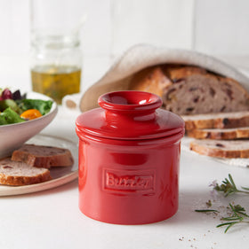 Butter Bell inverted lid closeup shows airtight seal