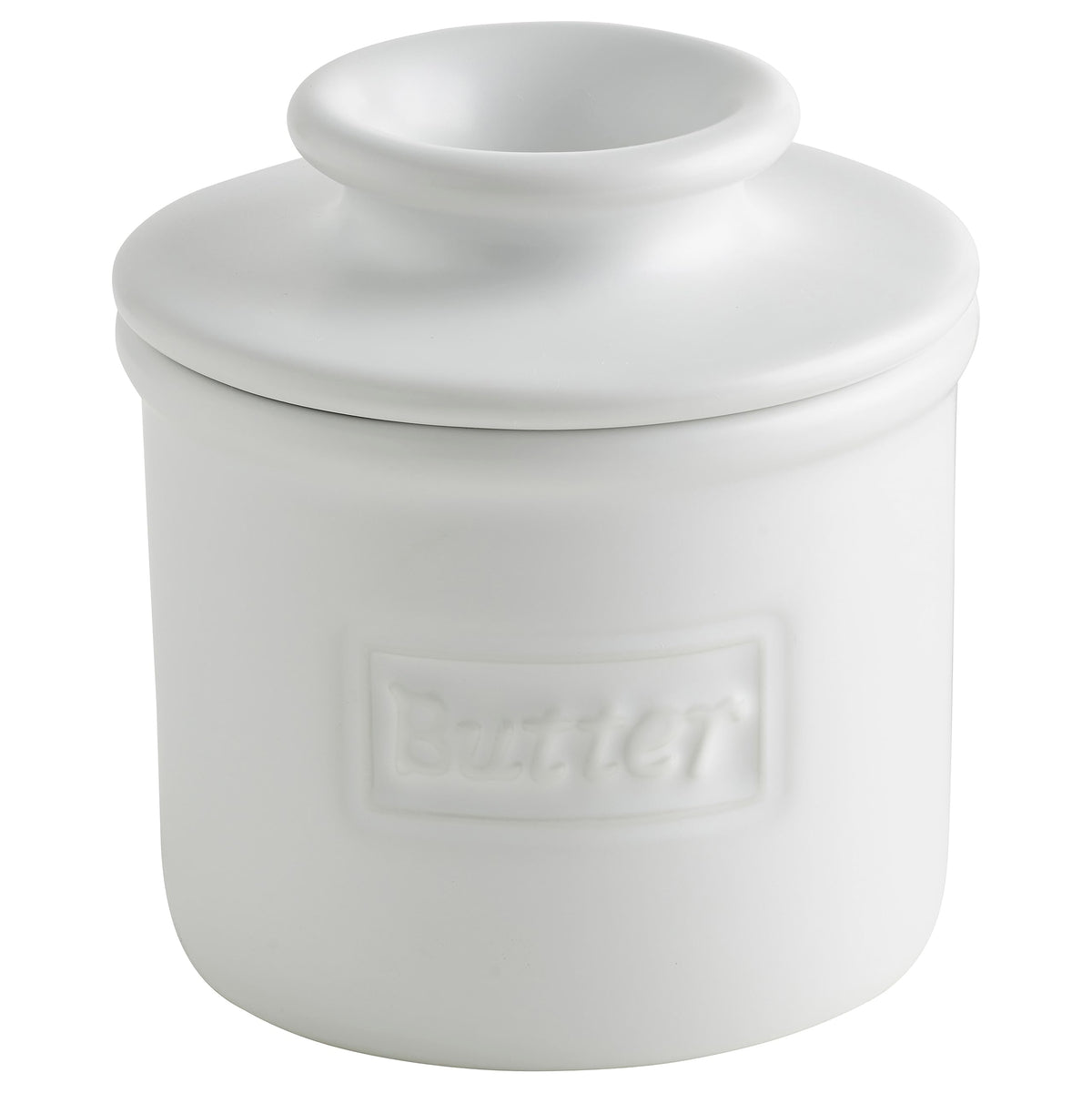 Butter Bell Crock with inverted lid preserves butter at the table.